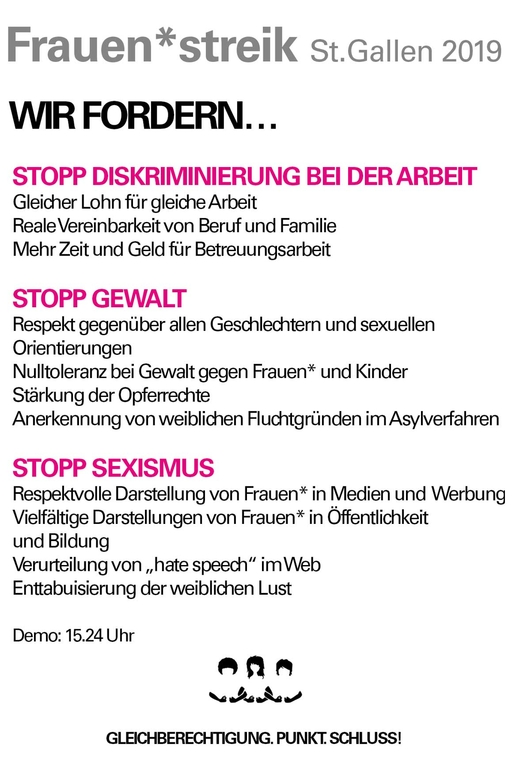 Frauen*streik 2019 National und in St.Gallen