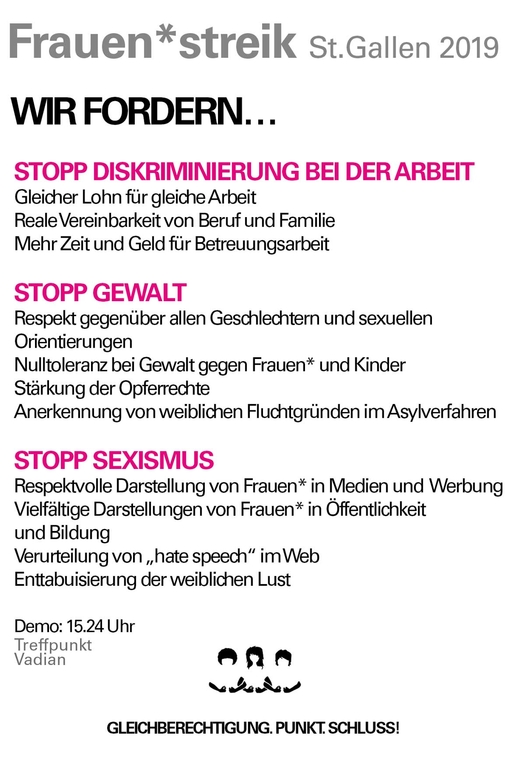 Frauen*streik 2019 National und in St.Gallen